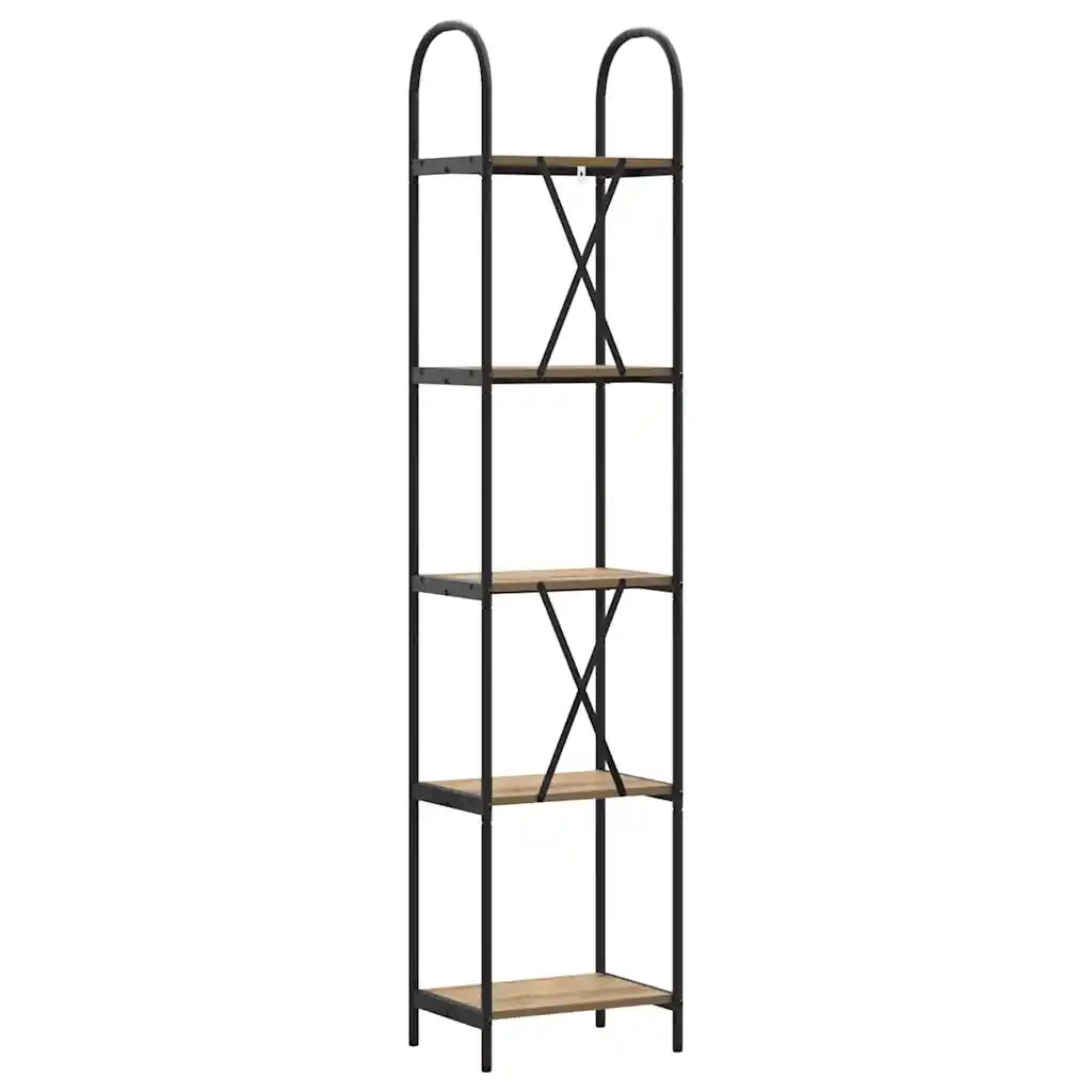 Libreria-Scaffale per Libri-Mobile di Stoccaggio Rovere artigianale 40 x 30 x 183 cm Legno multistrato 388740