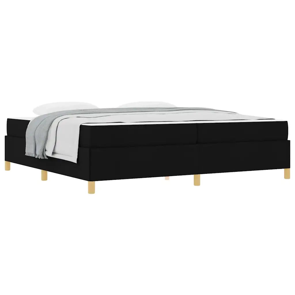 vidaXL Letto a molle Nero e Bianco e Nero 200 x 200 cm Tessuto