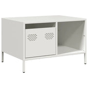 Tavolino da salotto | Tavolino da caff¨¨ | Tavolino da Soggiorno Bianco 68,5x50x43,5 cm in Acciaio Laminato a Freddo