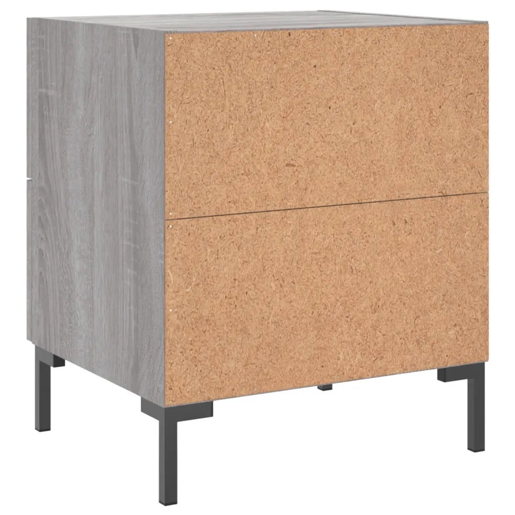 Set di 2 Comodini | Armadio da Notte | Mobiletto da notte Grigio Sonoma 40x35x47,5 cm in Legno Multistrato