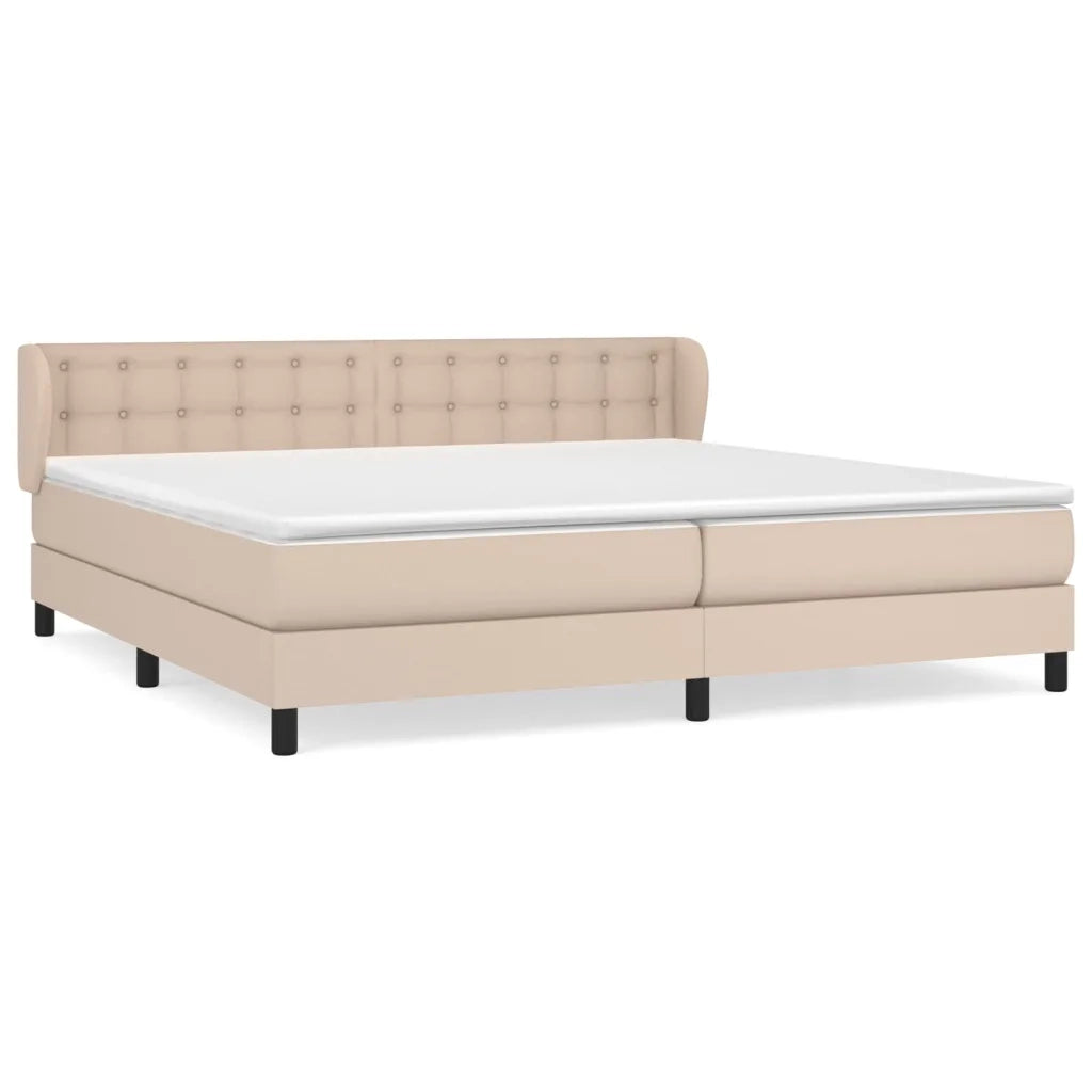 Giroletto a Molle con Materasso Cappuccino 200x200cm Similpelle 3127336