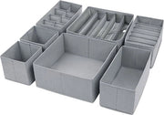 Set di 7 Organizzatori di stoffa, Scatole pieghevoli per l'ordinamento, Scatola per la raccolta, Ideale per reggisen e calze, Grigio