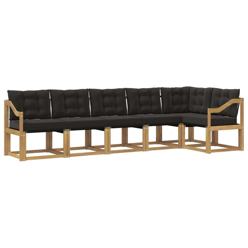 Set di divani da esterno 6 pz Bianco e Nero 3389534