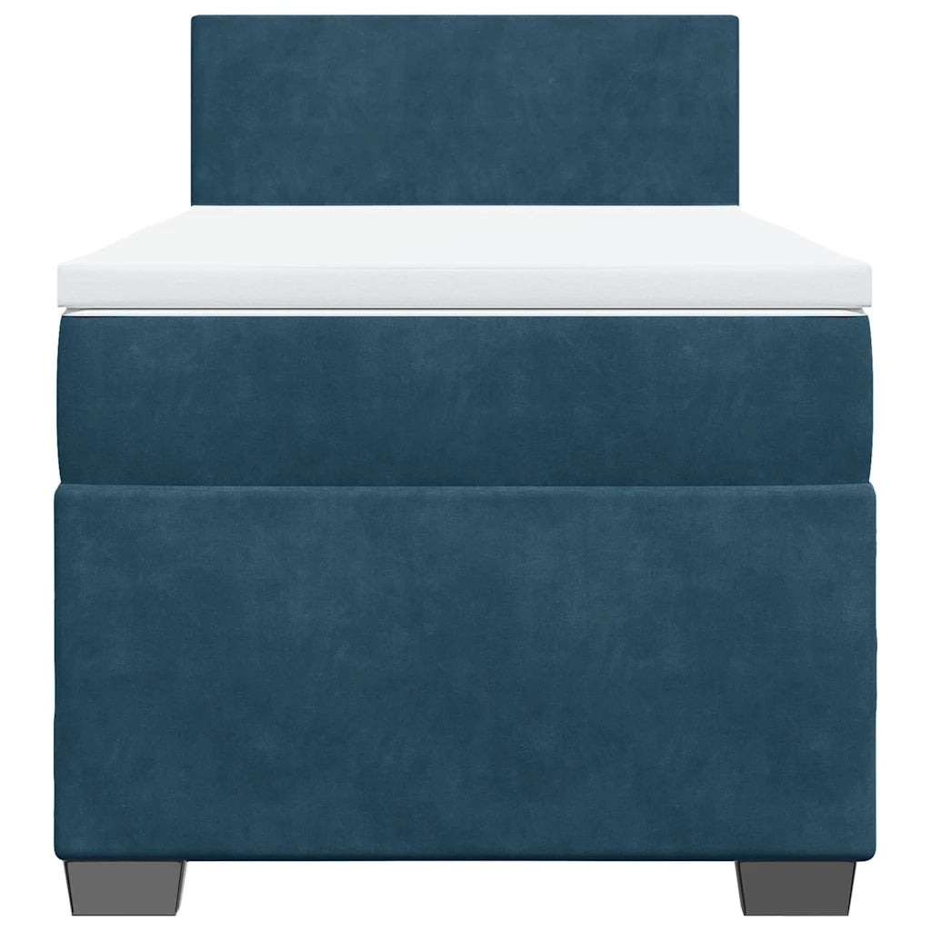 Giroletto a Molle con Materasso Blu 80x200 cm in Velluto 3288460