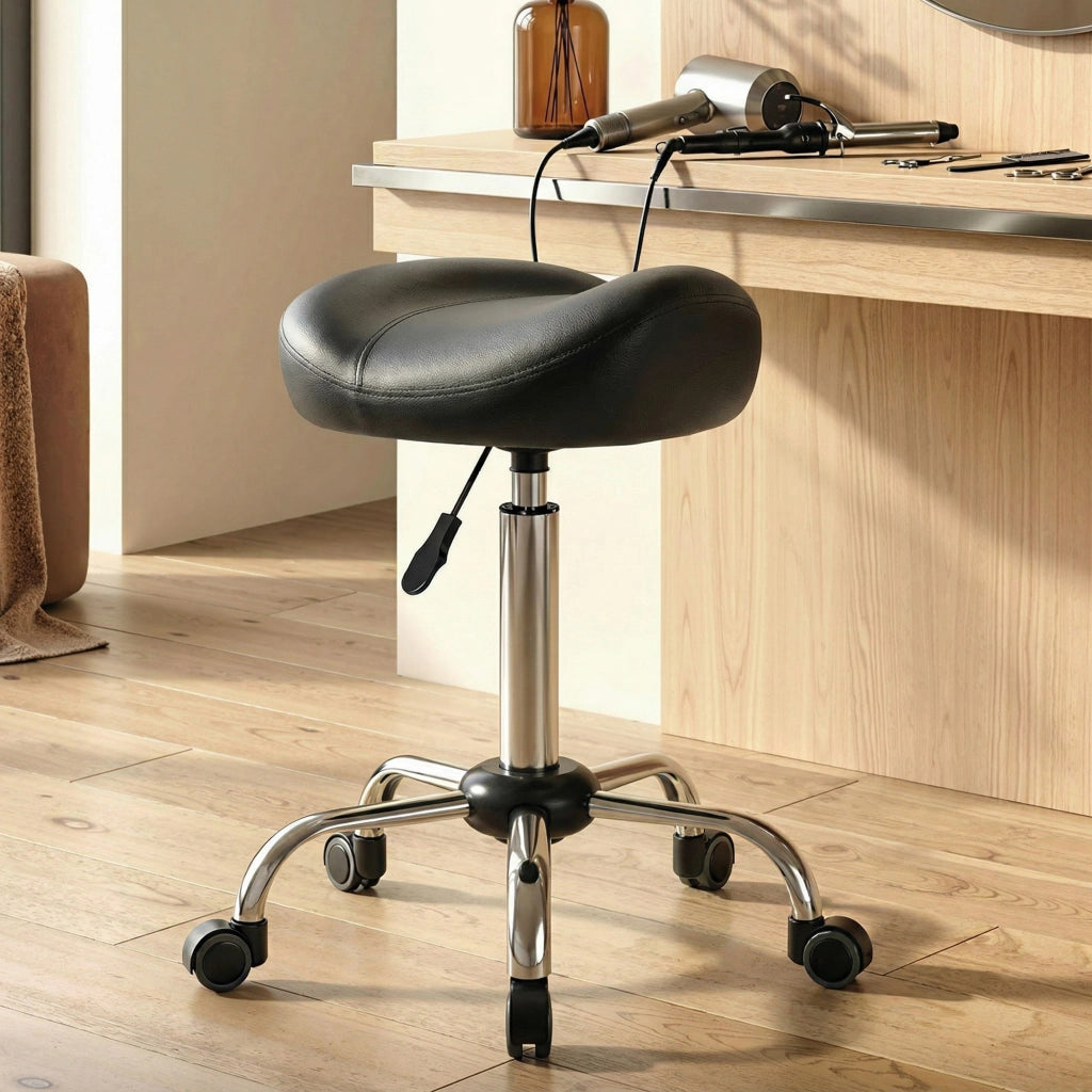 Sgabello regolabile in similpelle ¨C Xylo ¨C nero, 48x48x54-69cm