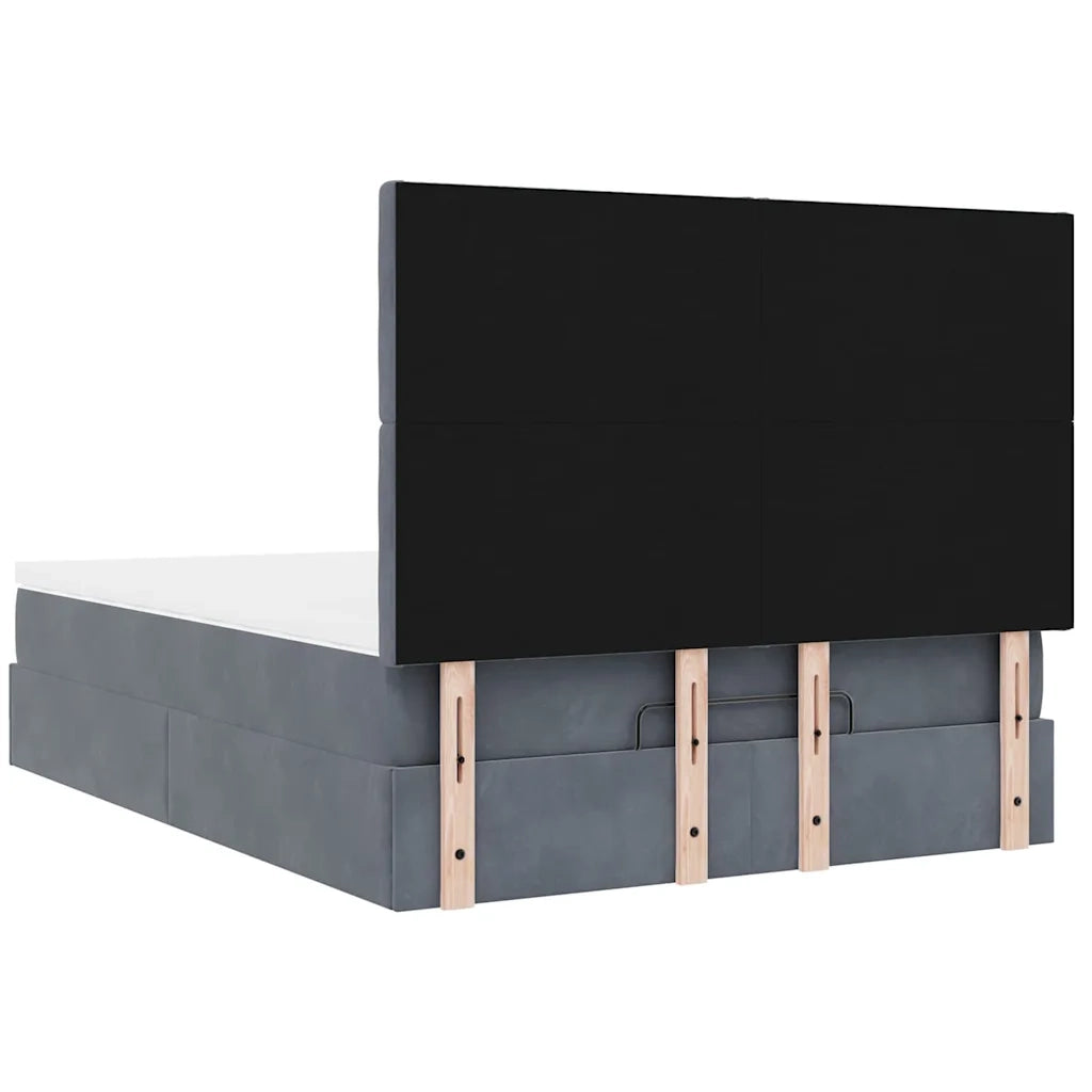 Struttura Letto Pouf con Materassi 140x200 cm in Velluto 3313620