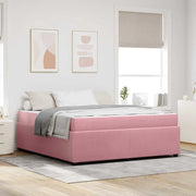 Struttura del letto con materasso Rosa 180 x 200 cm Tessuto