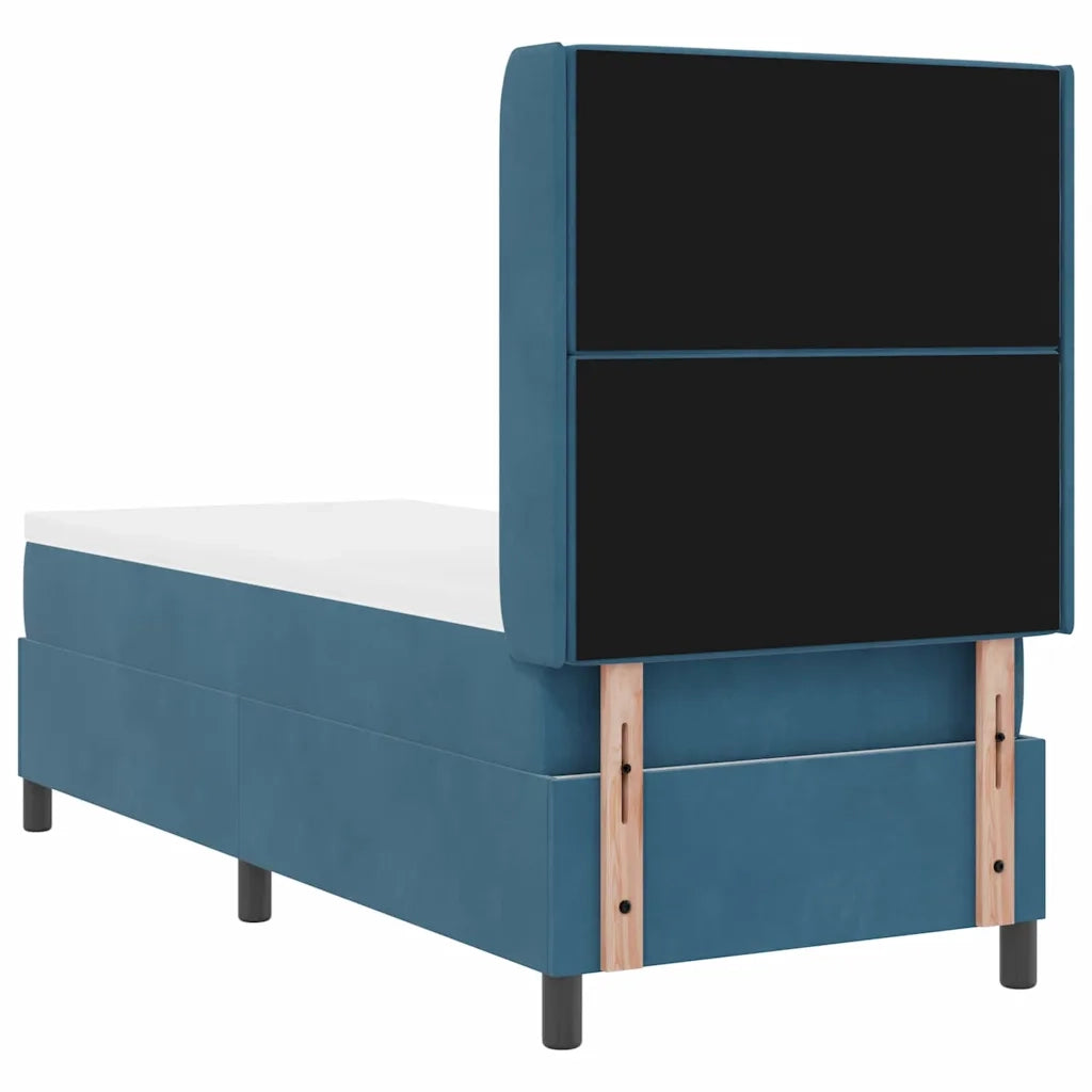 Letto a molle con materasso Blu 80 x 200 cm Velluto 3341928