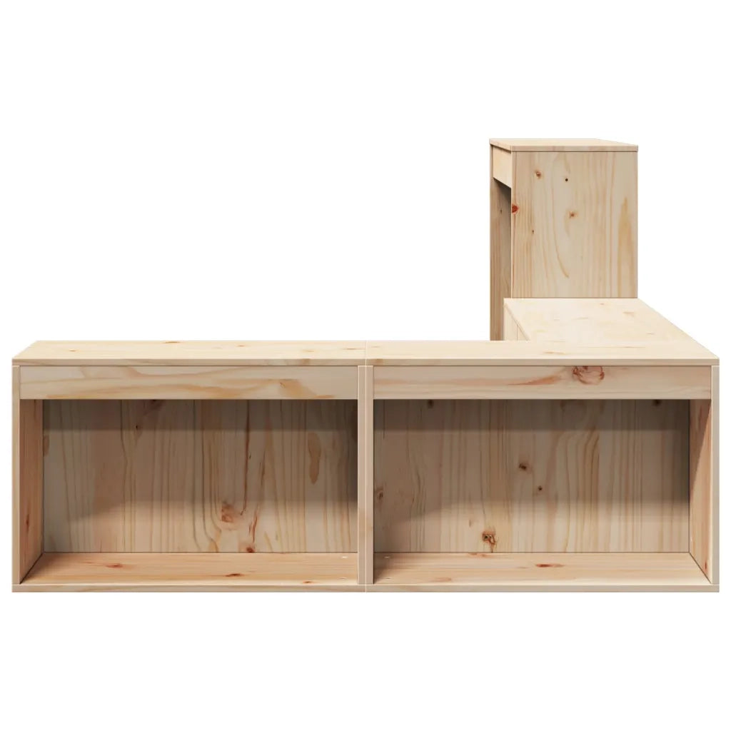 Comodino con Scrivania-Tavolino da notte 222x107x75 cm in Legno Massello di Pino