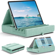 Sostegno da tavolo pieghevole - supporto per iPad per letto e scrivania - cuscino morbido con Pocket & Mount per stilo - compatibile con iPad Pro 12.9 10.5 - Galaxy Tab - lettore e-book - sostegno per laptop