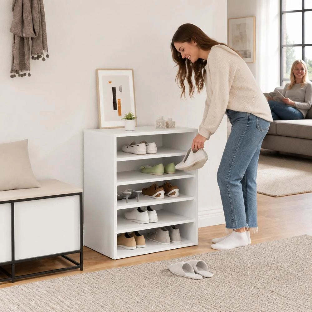 Shoe Cabinet White 60x35x70 Cm Wood-based Material