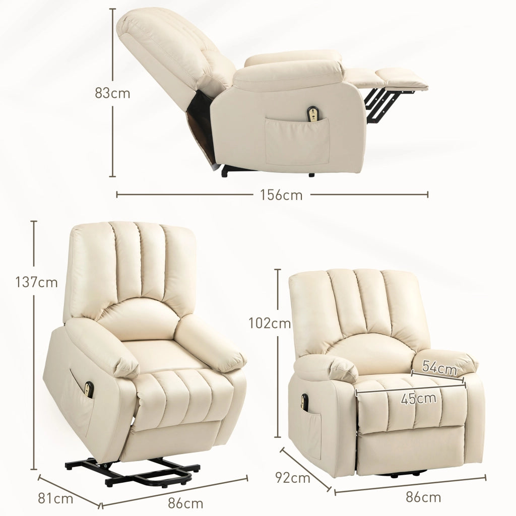 Poltrona relax elettrica alzapersona reclinabile con poggiapiedi e telecomando ¨C Xylo ¨C Beige