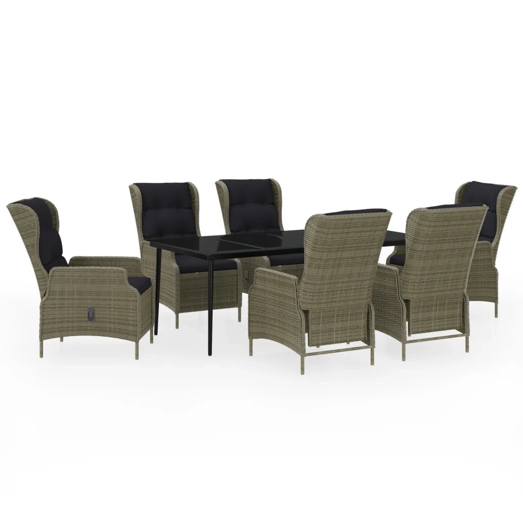 Set Mobili da Pranzo per Giardino 7 pz Marrone cod mxl 43660