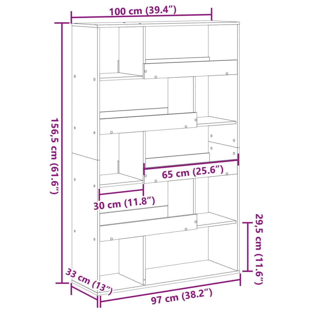 vidaXL Divisorio Stanza Legno Antico 100x33x156,5 cm in Truciolato