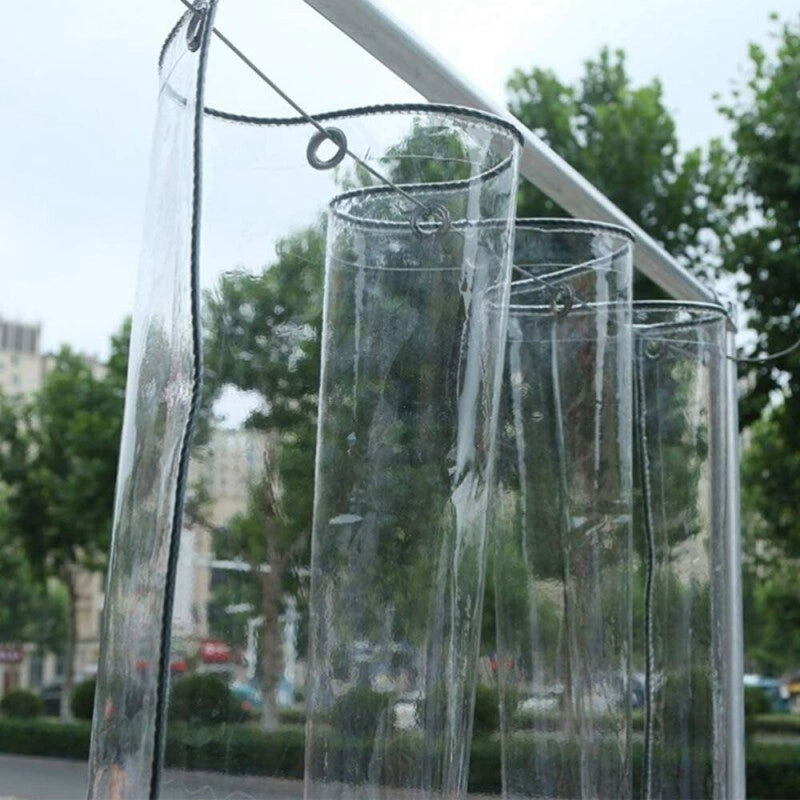 Telo PVC Cristal 5x2m, Spessore 0,65MM, 750g/m² - Trasparente IGNIFUGO con Occhielli 25cm - Resistente UV & Impermeabile - Made in Italy