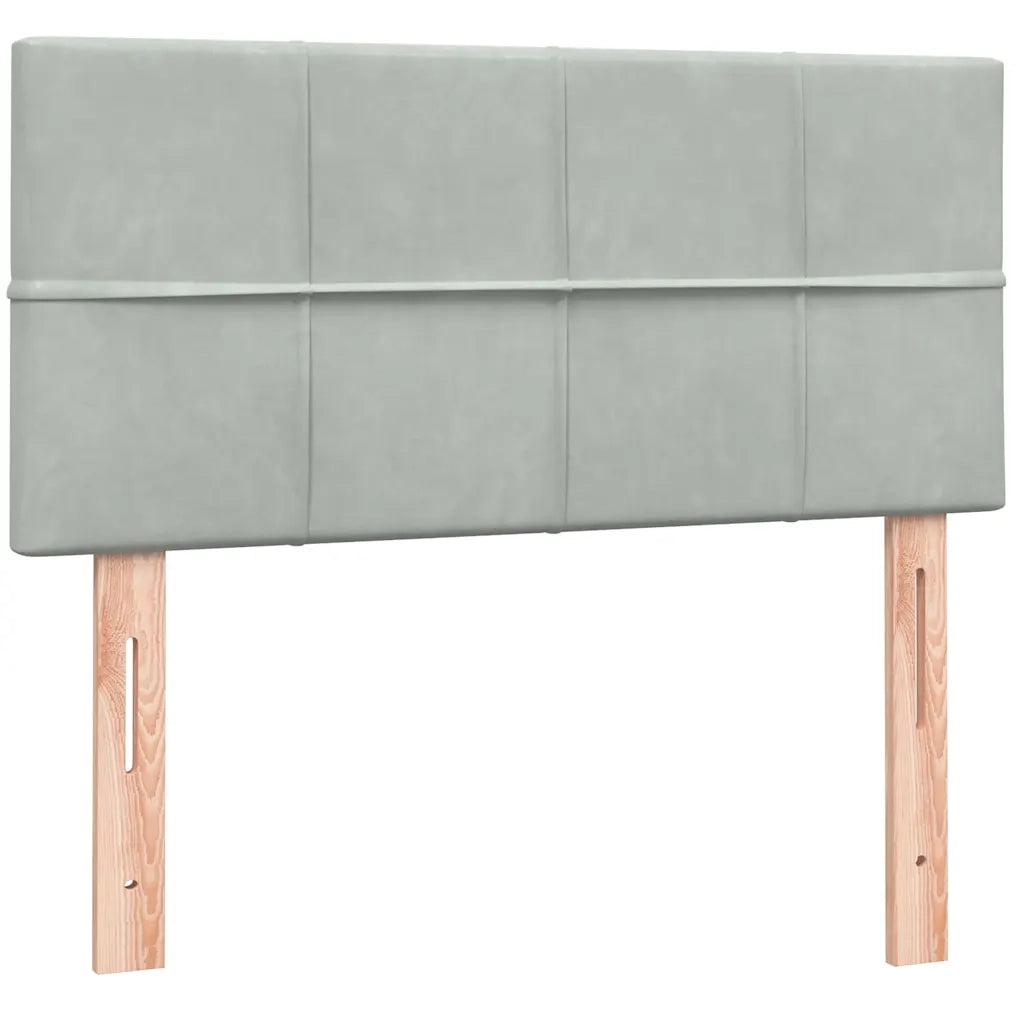 Giroletto a Molle con Materasso grigio chiaro 90x210 cm Velluto