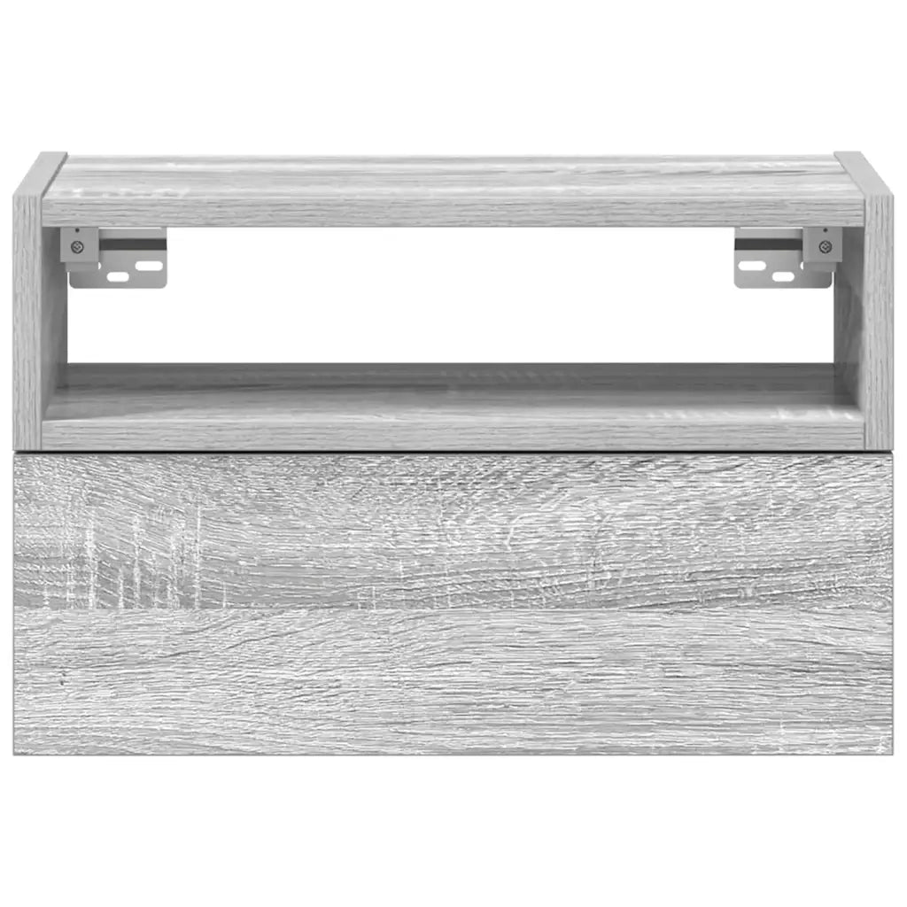 Comodini a Muro 2 pz Grigio Sonoma 45x26x28,5 cm 858607