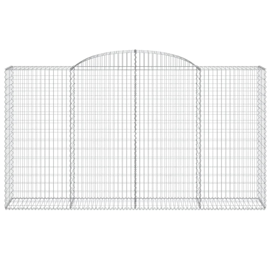 Set di 9 gabbioni ad arco per recinzione gabbia o muro di contenimento 300 x 50 x 160/180 cm ferro zincato argento 02_0041284