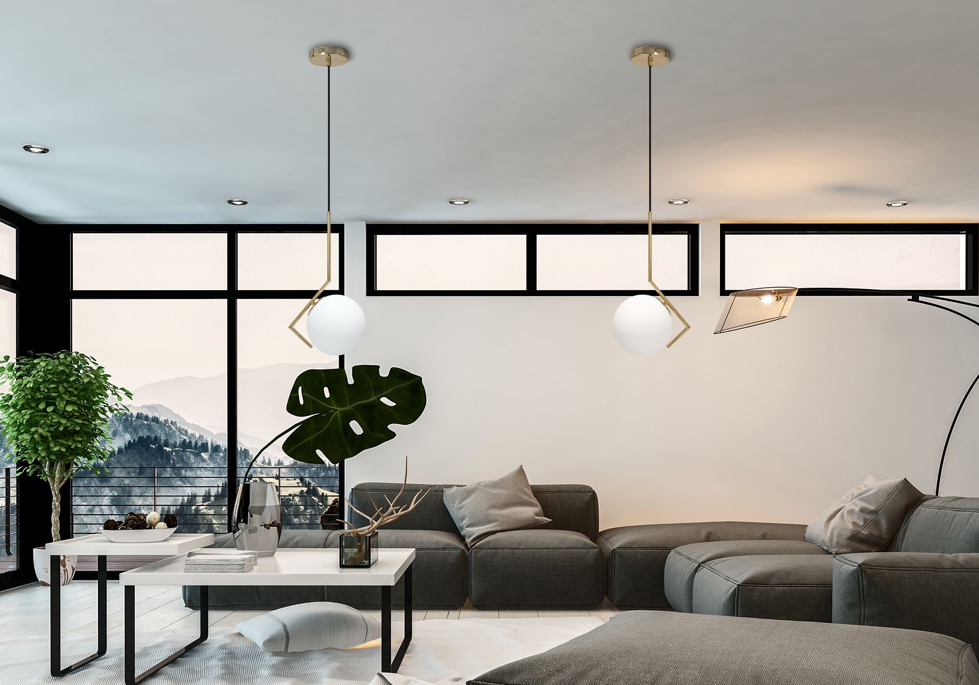 Lampada Da Soffitto Pensile Moderno Oro Di Vetro APP429-1CP