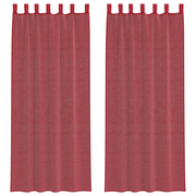 Tende in Voile con Passanti 2 pz Rosso Vino 140x260 cm