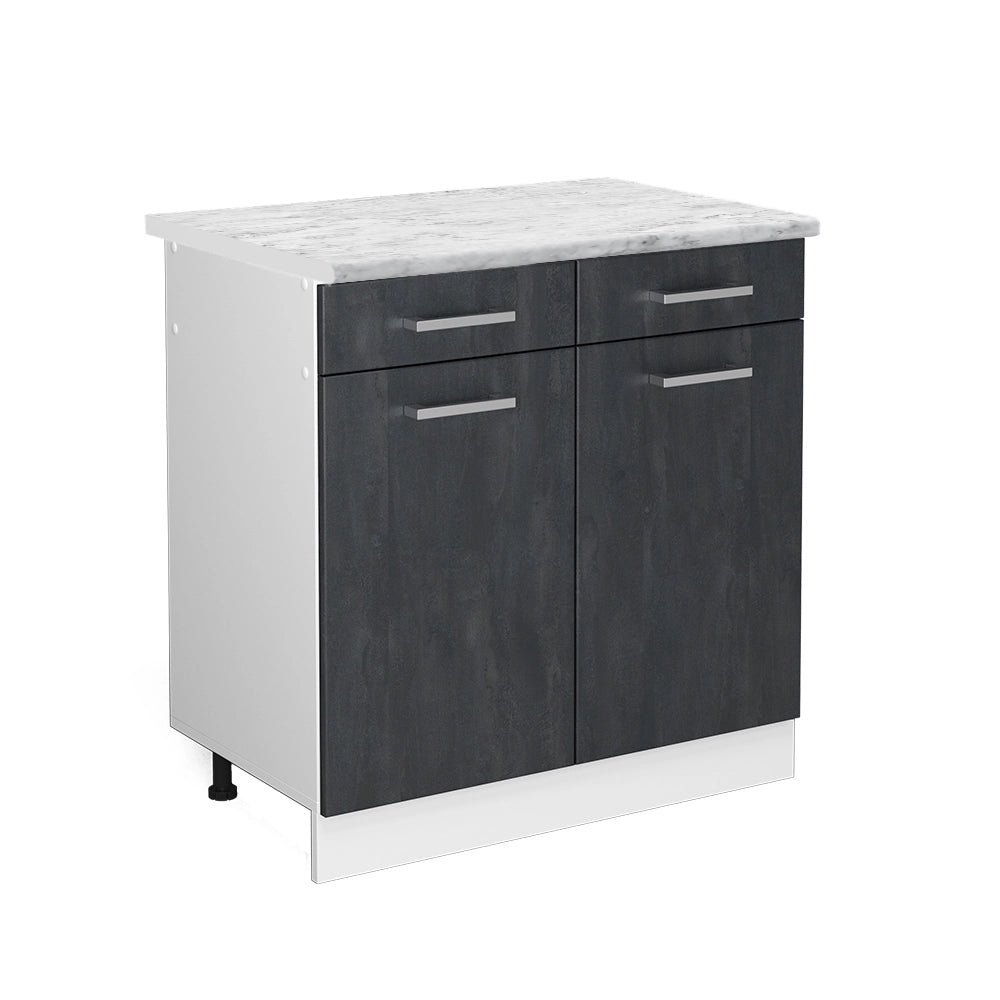 Vicco Mobiletto base per cucina Calcestruzzo nero 80 cm PL Marmo