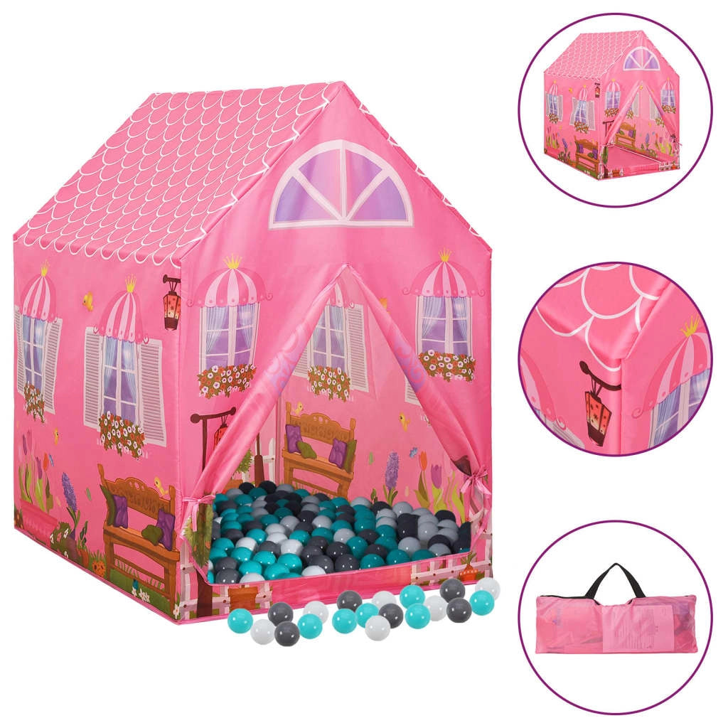Tenda da gioco per bambini con 250 palline 69 x 94 x 104 cm rosa 02_0005150