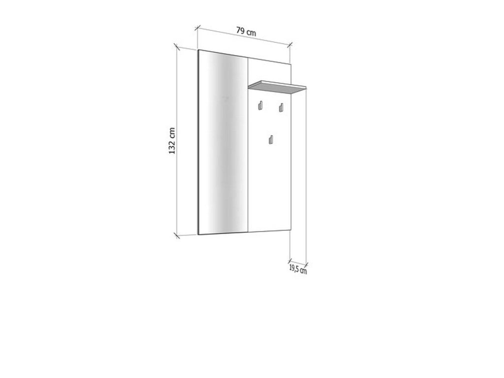 Lanze, Mobile da Ingresso Specchio Incluso, 79x19.5x132h cm Marrone Rovere Nodi