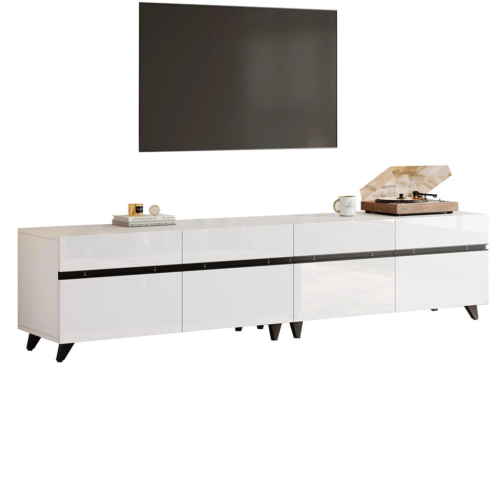 Mobile TV 180x40x49cm - Xylo - 4 Ante Regolabili, 8 Piedi, Carico 52kg, fino a 80"