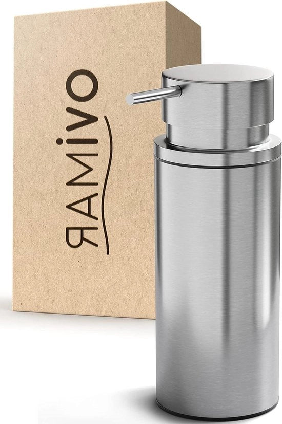 Dispensatore di sapone automatico - cassetta in acciaio inossidabile argento - stante senza perforazione - facile da riempire - per bagno cucina