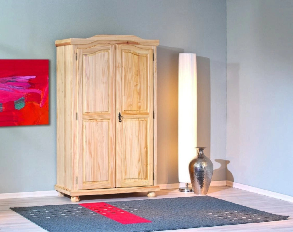 Pezzana, Armadio Multiuso 2 Ante 4 Ripiani, 104x180h cm Marrone Rovere