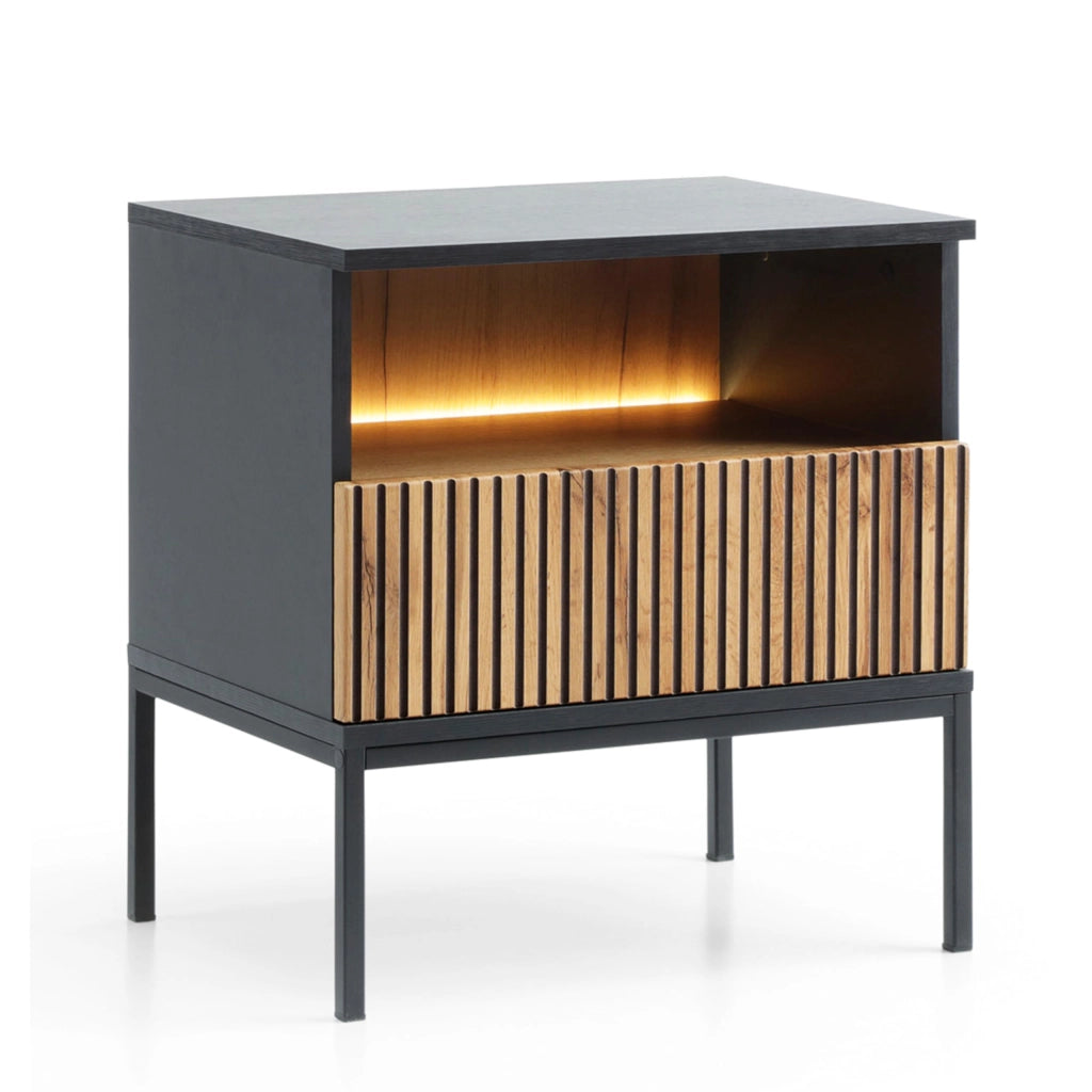 Komodee Tavolino Laval ST97 Nero/Rovere 54x56x39 cm