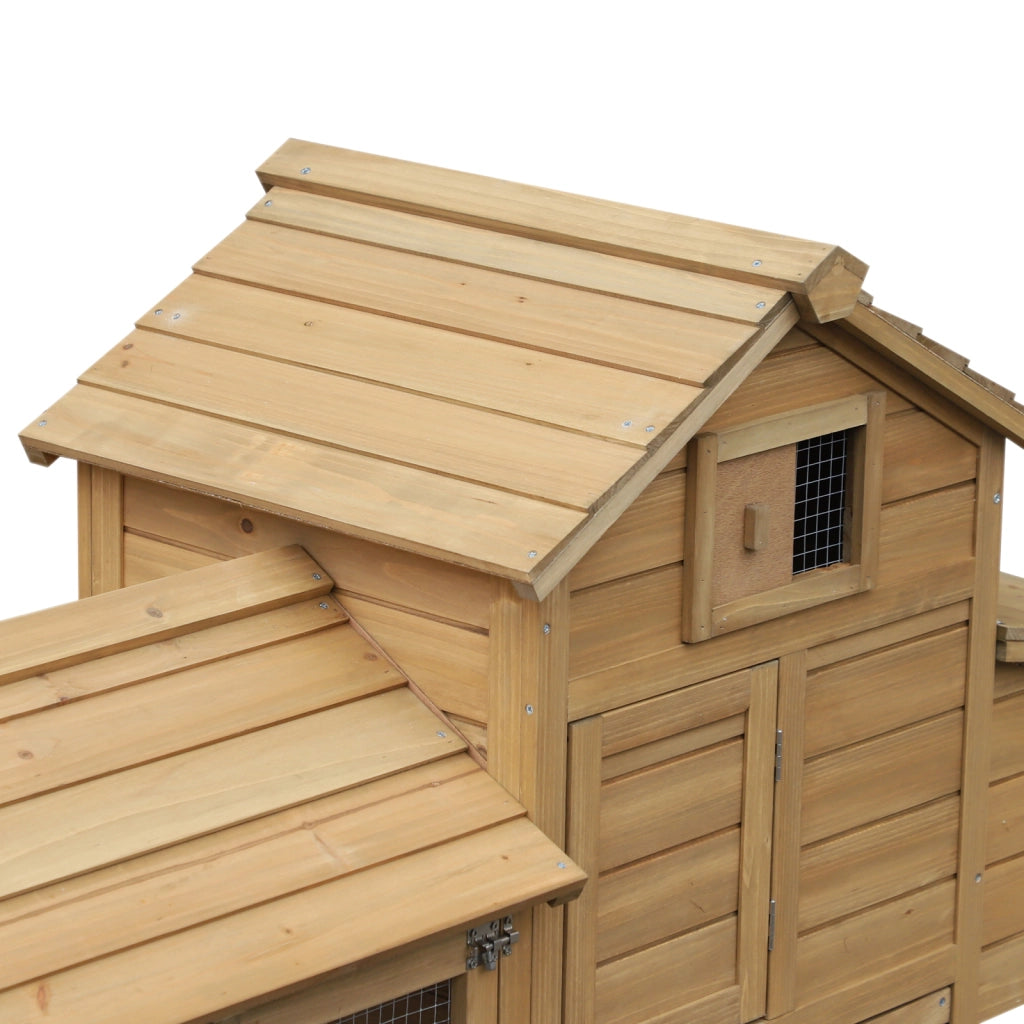 Easycomfort Pollaio Prefabbricato in Legno per 2 Galline con Recinzione e Nido per Cova, 150.5x54x87cm