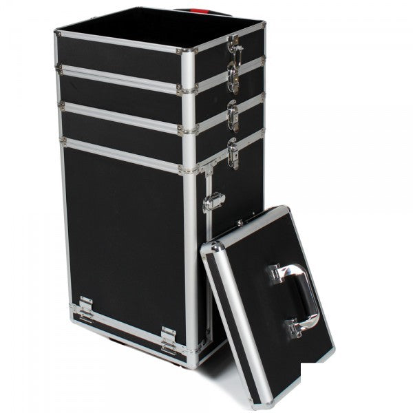 Trolley su ruote valigia estetica parrucchiere trucco box gioielli nero 2008019/2