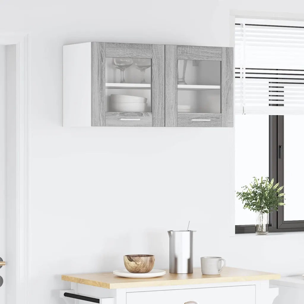Armoire suspendue Gris Sonoma et Blanc 80 x 31 x 40 cm