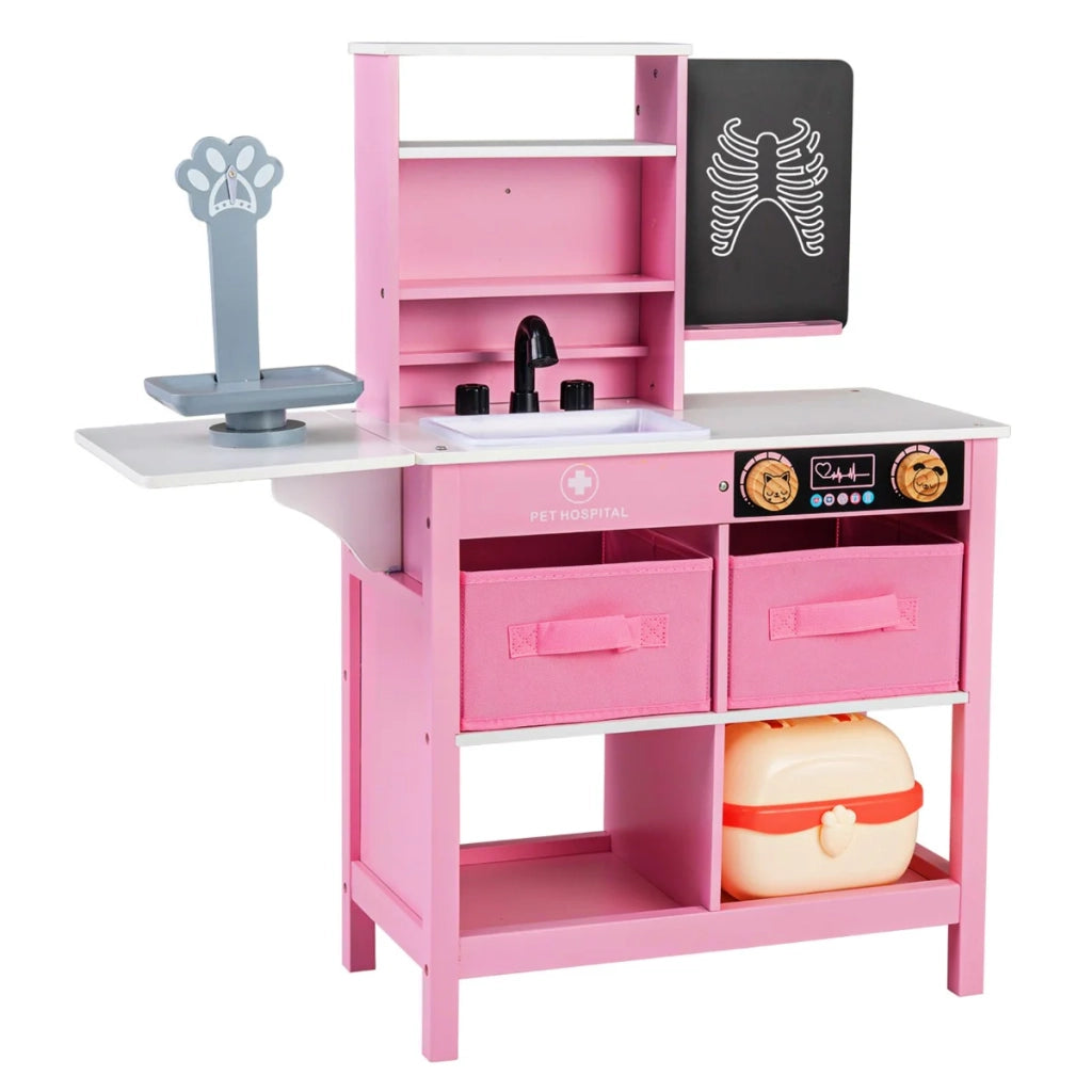 Set di giocattoli a tema centro medico dimensioni 75 x 28 x 83 cm con pratico e sicuro contenitore stile moderno in MDF rosa 20_0018764