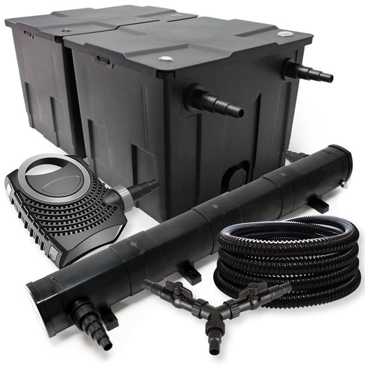 Set laghetto Filtro 60.000l Chiarificatore 72W Pompa NEO10000 80W Tubo 25m