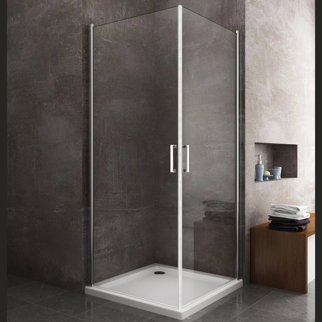 Box Doccia Doppio Battente Angolare Vetro Temperato 8 mm Easy-clean Reversibile 66,5-68,5 x 66,5-68,5 H 200 cm
