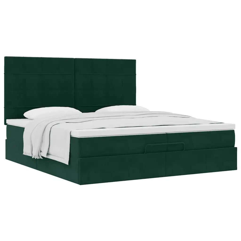 Struttura Letto Pouf con Materassi 200x200 cm Velluto 3313496