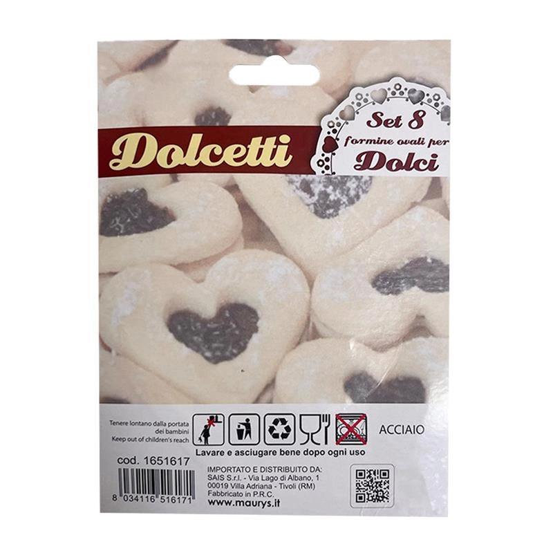 MAURY'S FORMINE OVALI PER DOLCI IN SET DA 8 PEZZI DA 10 CM