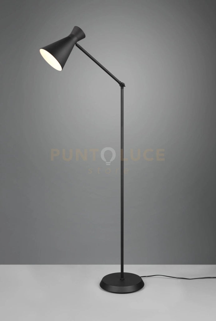 ENZO PIANTANA DIFFUSORE DOPPIO CONO METALLO NERO H. 150CM 1 LUCE ATTACCO E27
