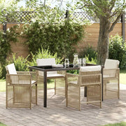Set da Pranzo per Giardino 5 pcs Beige polyrattan 3380786
