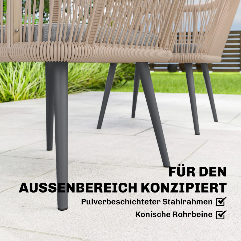 Set di 2 Sedie da Giardino con Braccioli e Cuscini ¨C Zephmum ¨C Telaio in Metallo Grigio Chiaro 120 kg