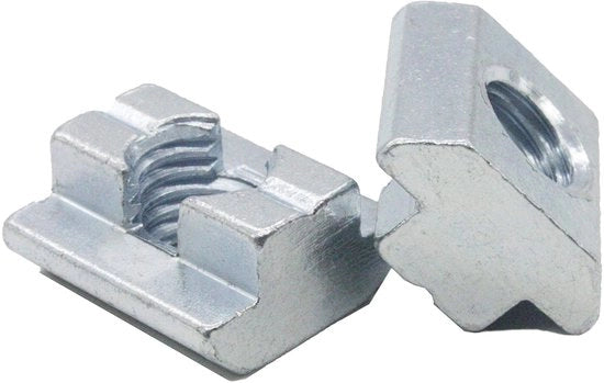 Materiale di fissaggio per profili B tipo - Zinco - Acciaio - M10 - Dimensioni 20x19,7x10,5 mm