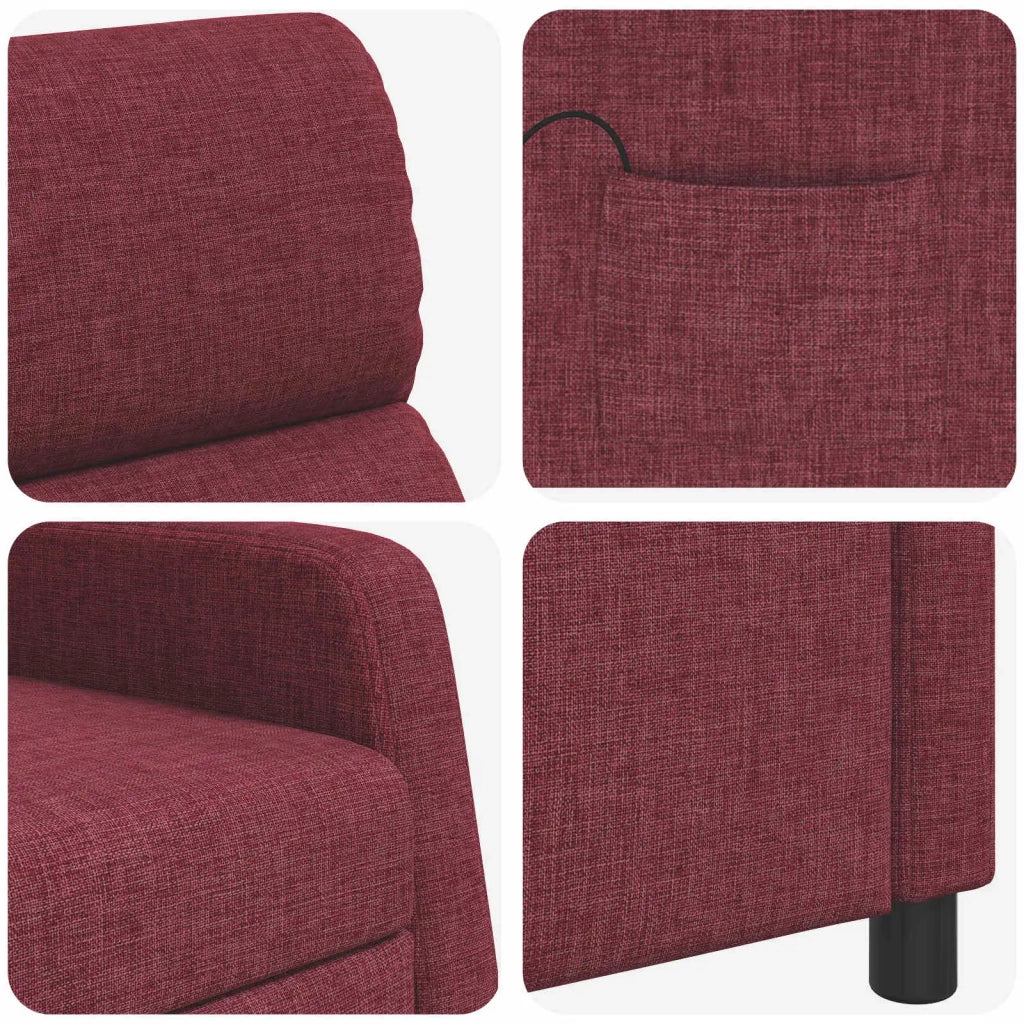 Divano Sedia-Poltrona Massaggiante Rosso Vino Tessuto 986377