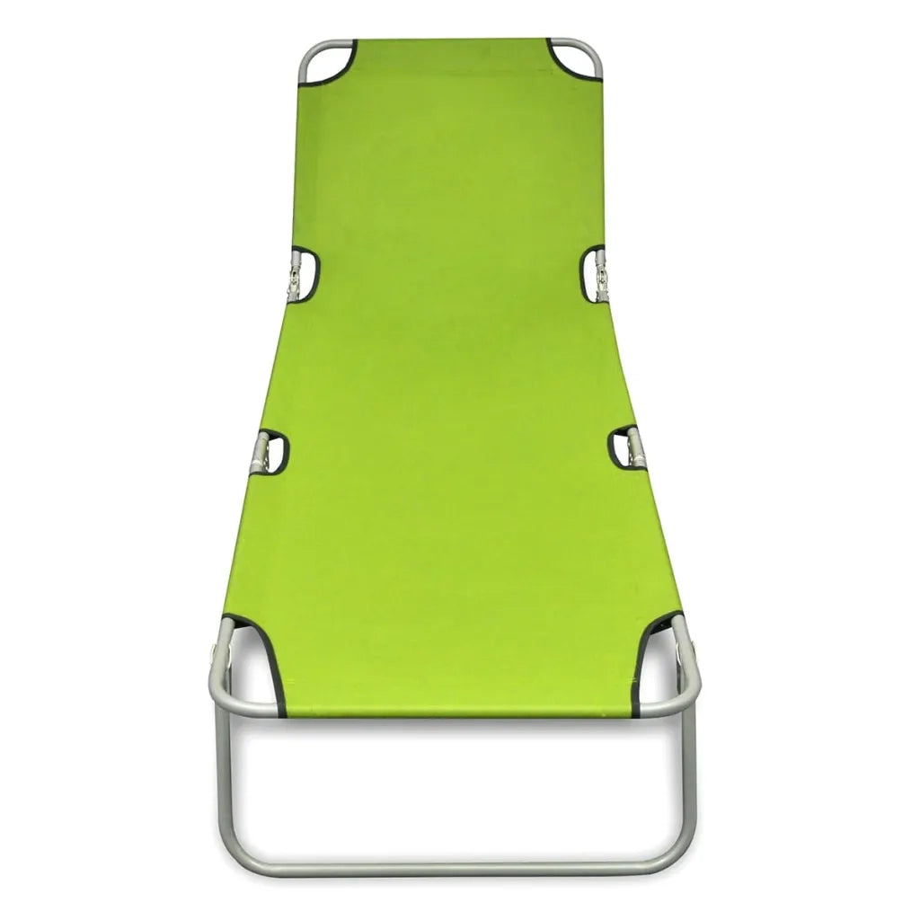 Lettino Pieghevole in Acciaio Verniciato a Polvere Verde Mela 41480