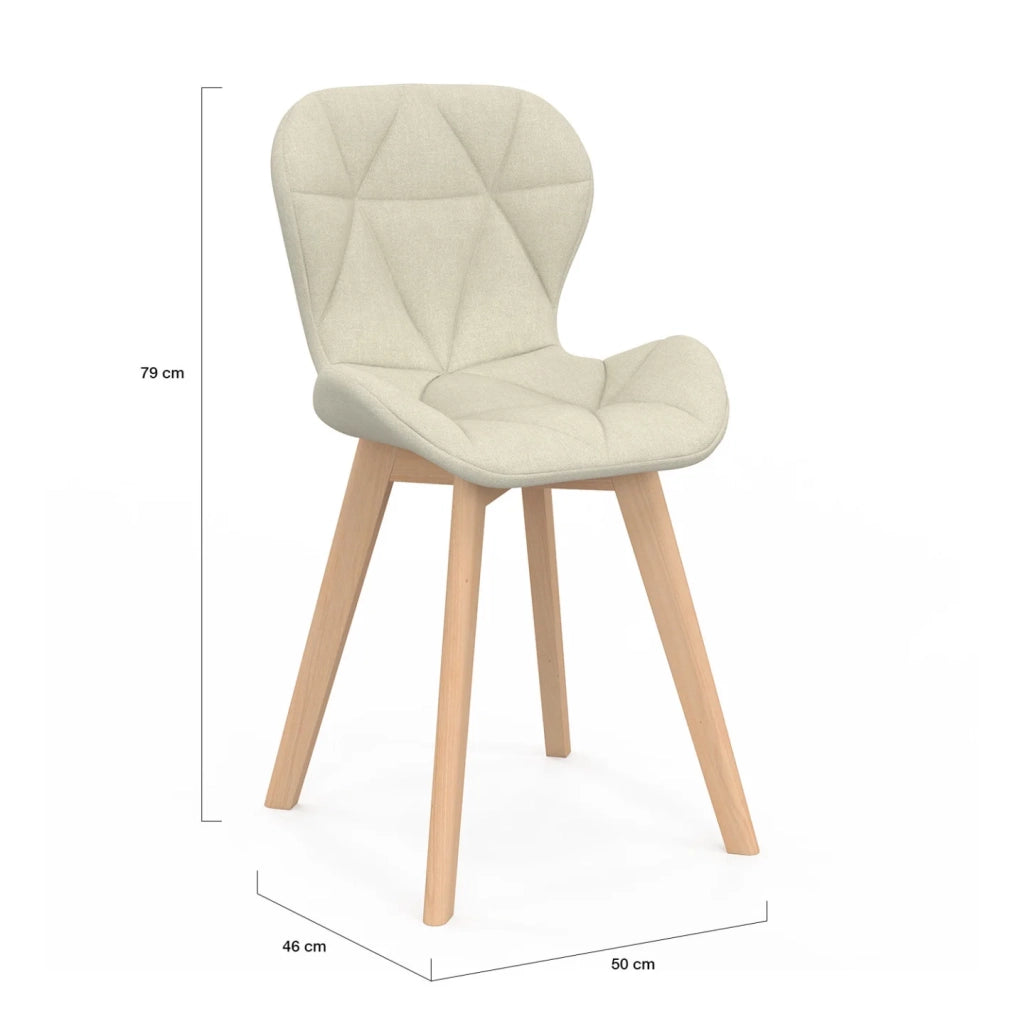 IDMarket - Set di 4 sedie da pranzo in tessuto beige ROBINE