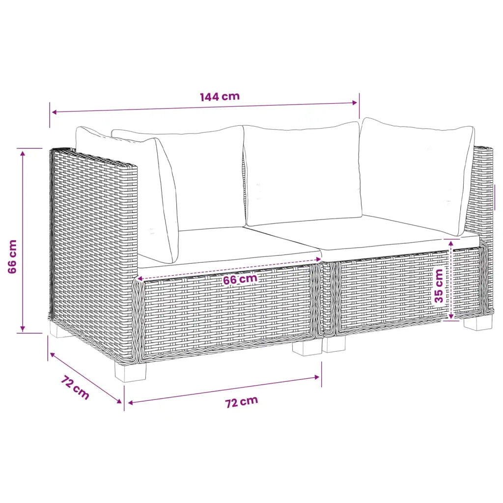 2 pz Set Lounge in Rattan con Cuscini GENDT Rattan naturale 3429857