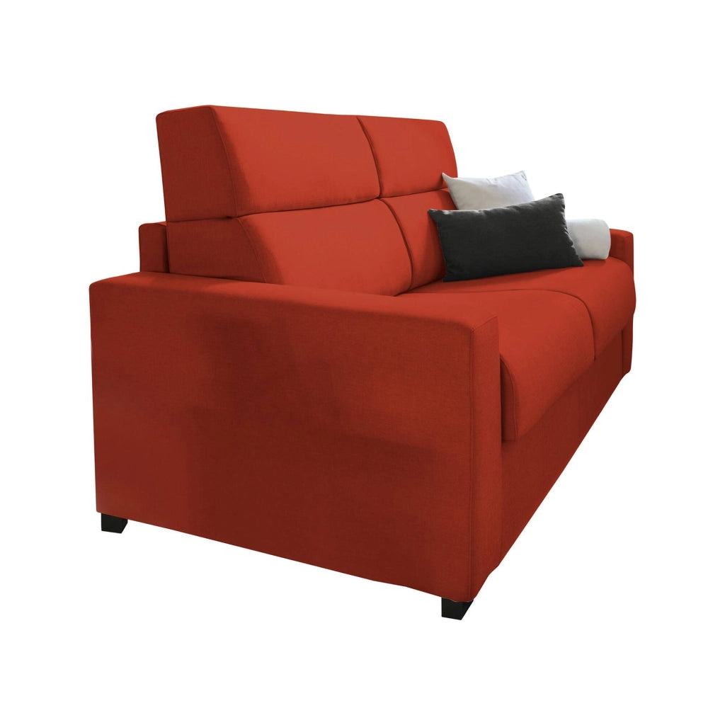 Sonico, Divano Letto 2 Posti Sfoderabile Made in Italy, 200x95 cm Arancione