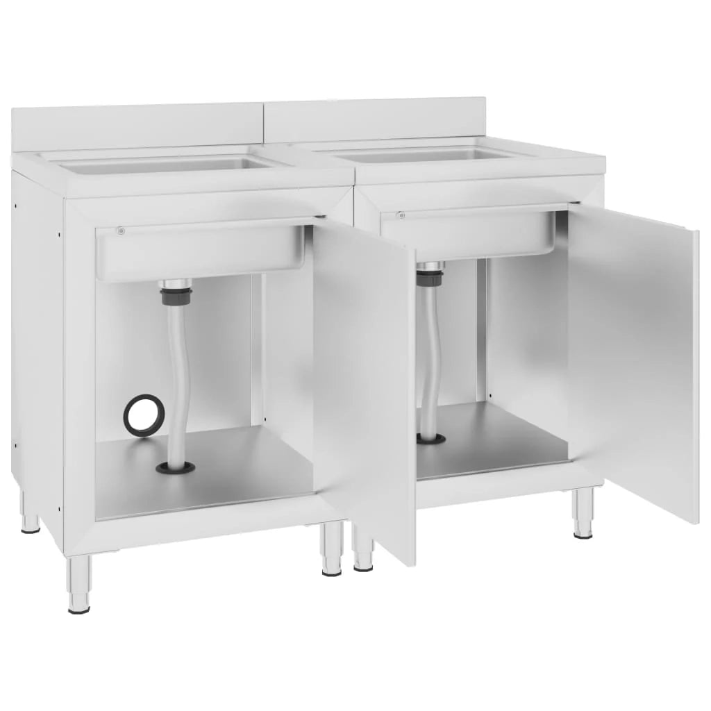 Set di 2 lavelli da cucina professionali 96 cm acciaio inox 02_0000725