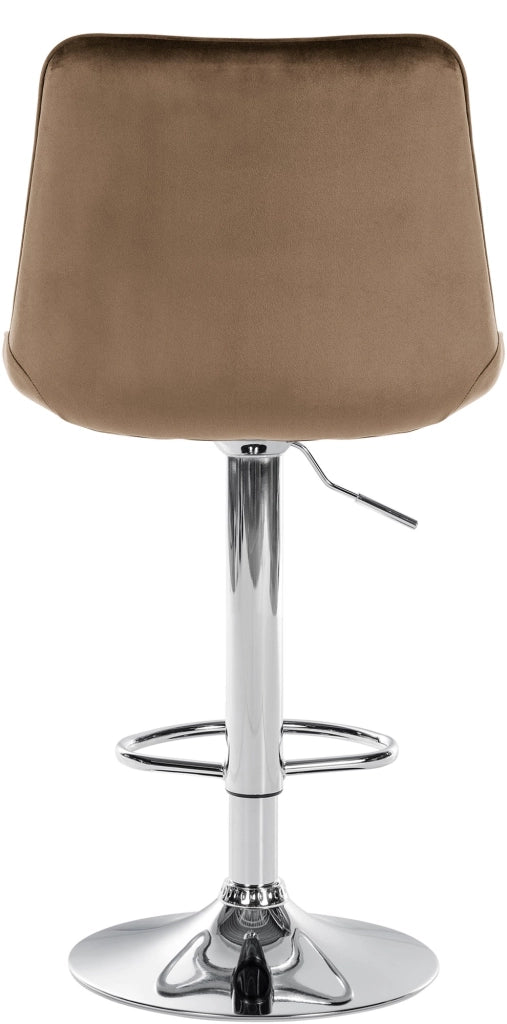 Sgabello Toni Velvet marrone,cromo